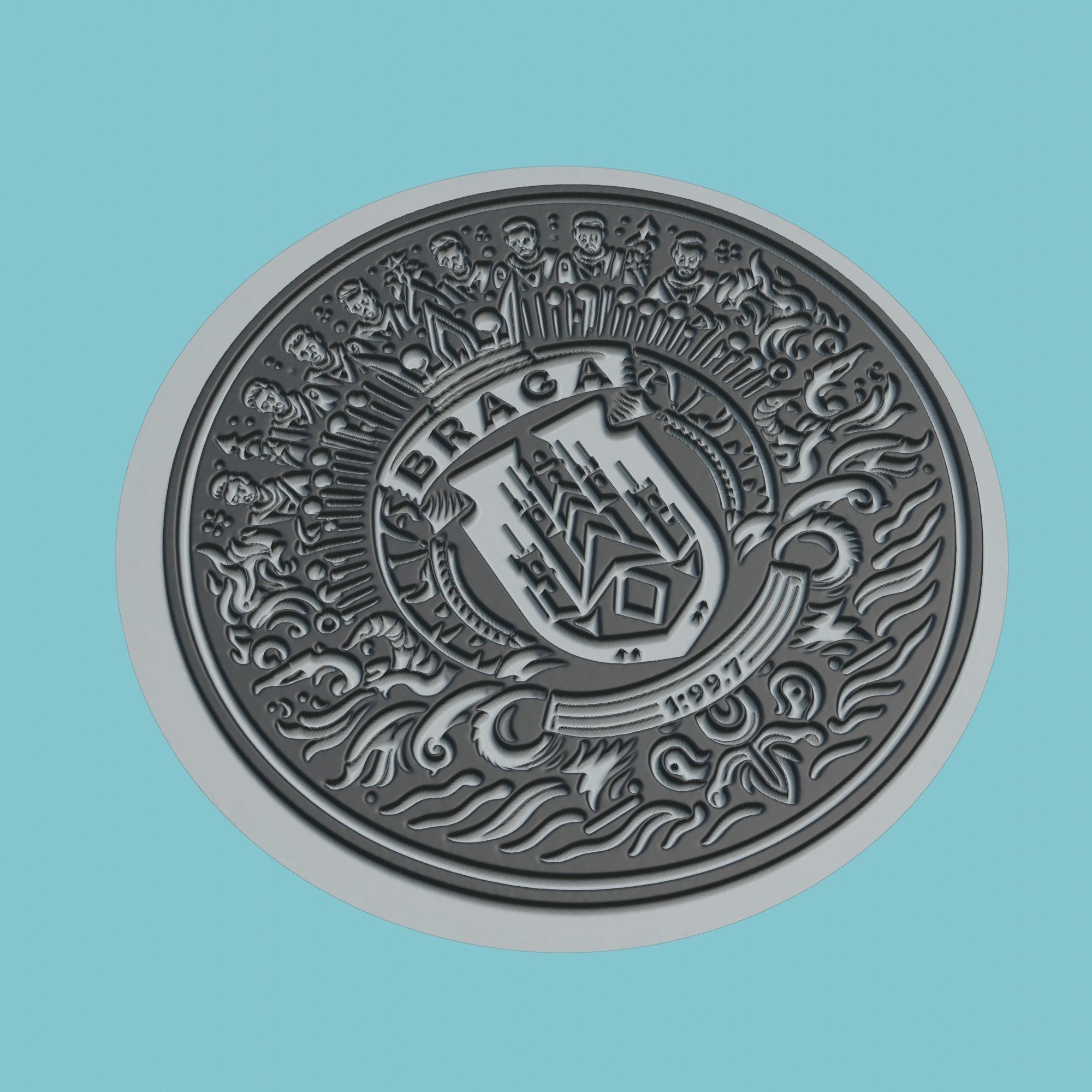 SC Braga Medallion Football 3D print model_1