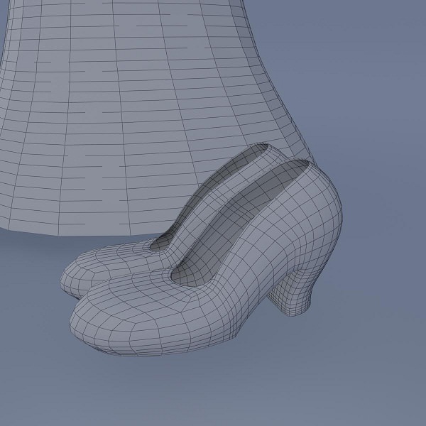 Silky blue wedding dressed bride 3D model_21