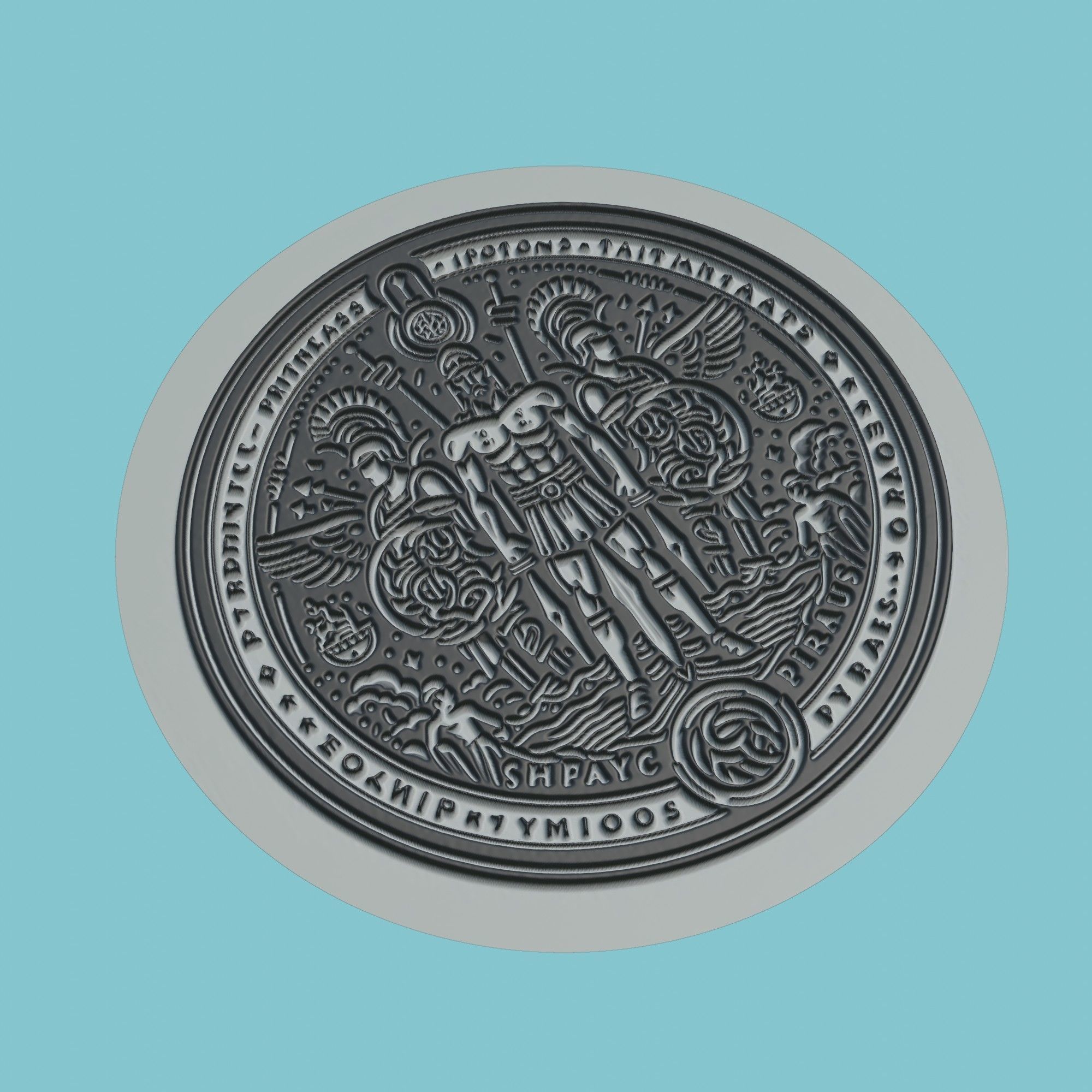 Olympiacos Piraeus Medallion Football 3D print model_1