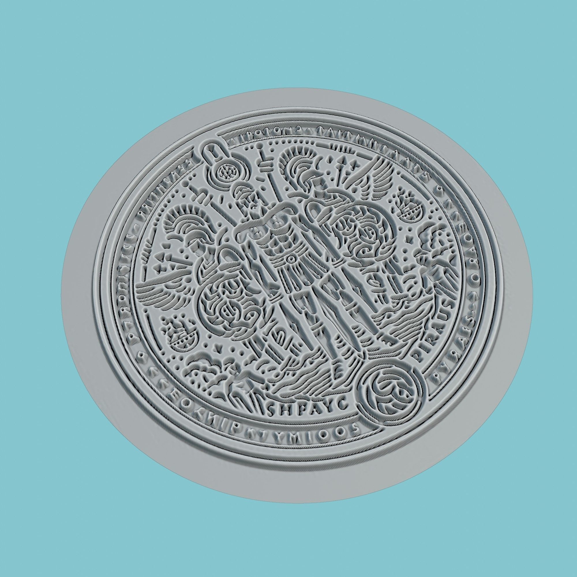 Olympiacos Piraeus Medallion Football 3D print model_3