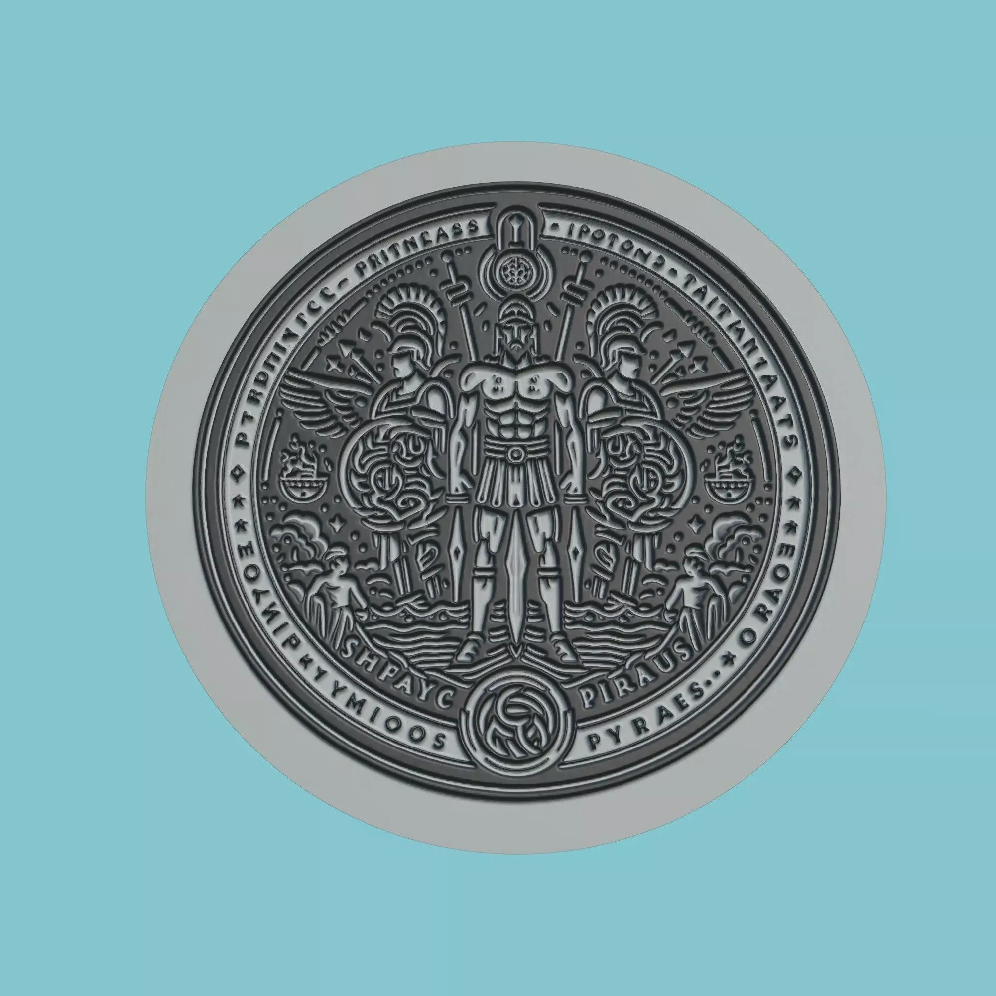Olympiacos Piraeus Medallion Football 3D print model_0