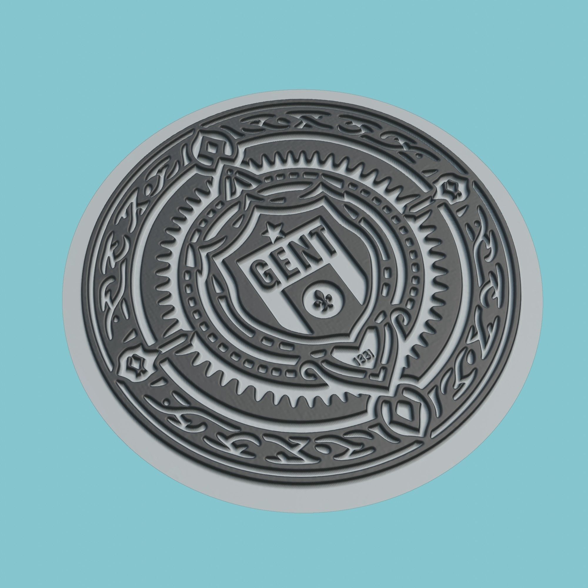 KAA Gent Medallion Football 3D print model_1