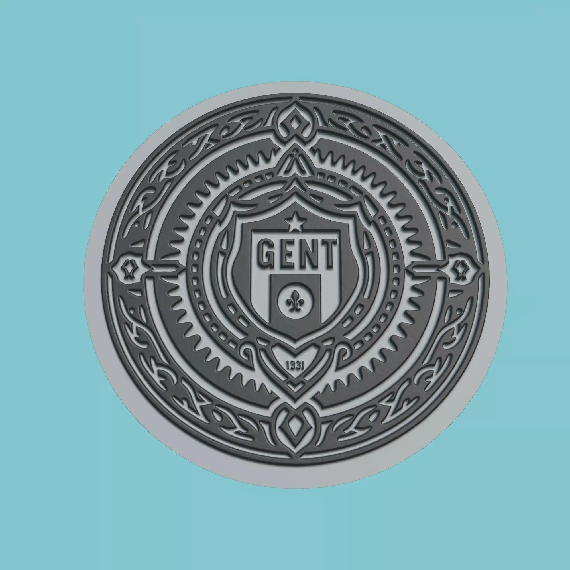 KAA Gent Medallion Football 3D print model_0