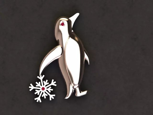 1 Penguin pendant 3D print model_0