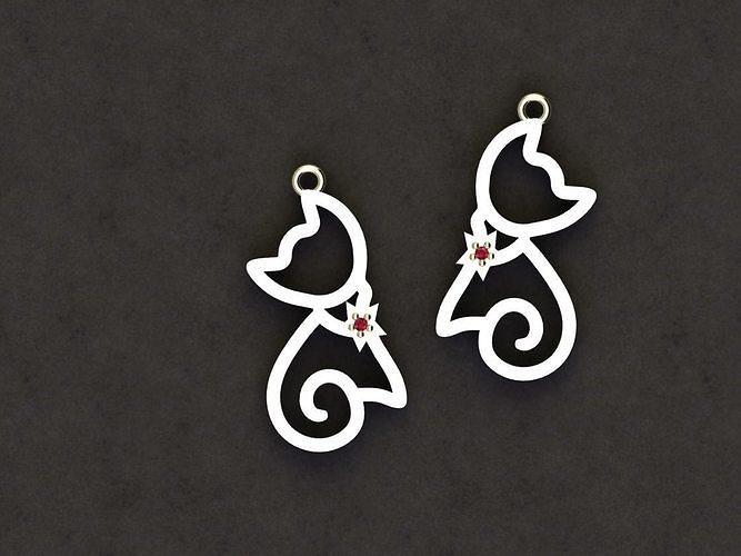 1 kiten earings 3D print model