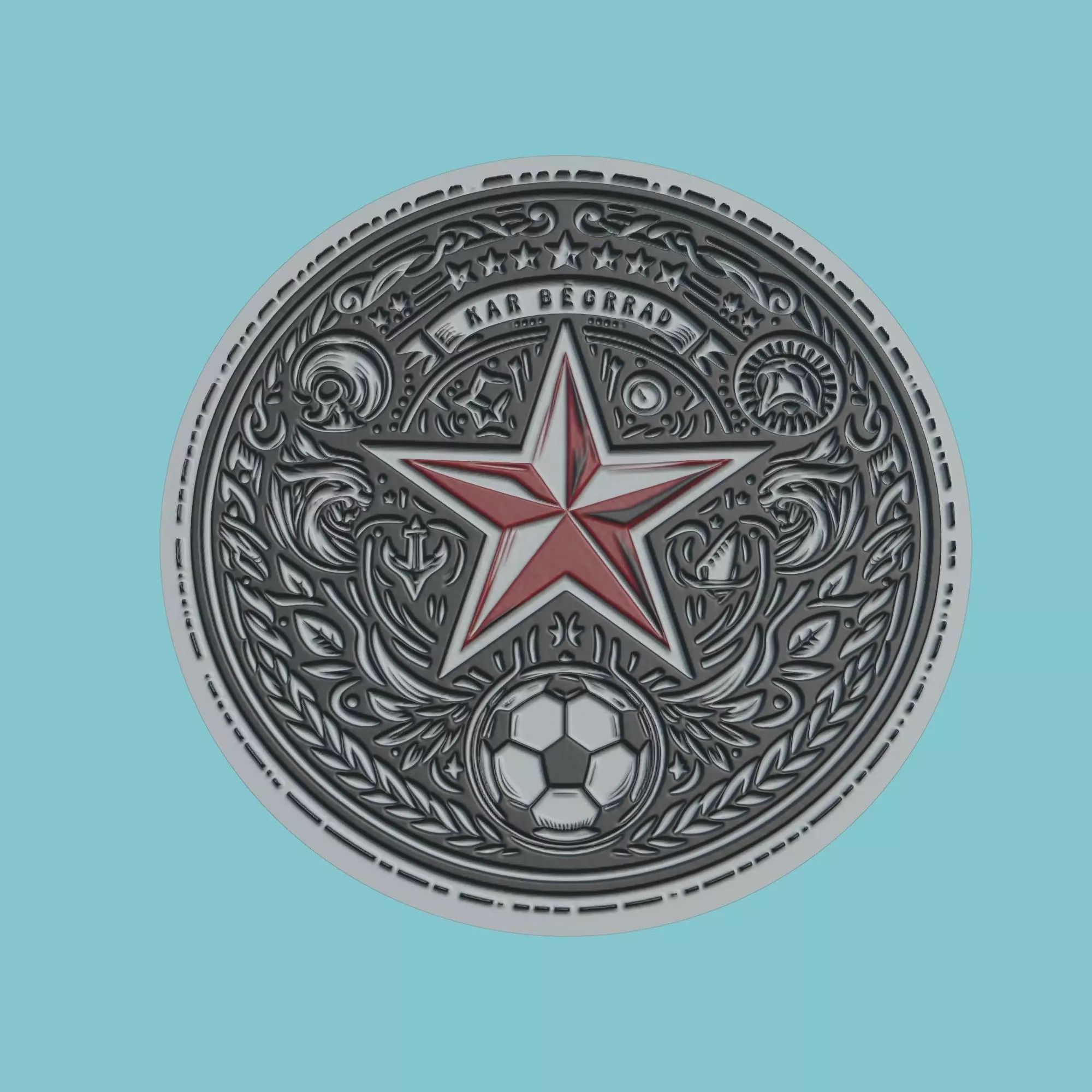 Red Star Belgrade Medallion Football 3D print model_0