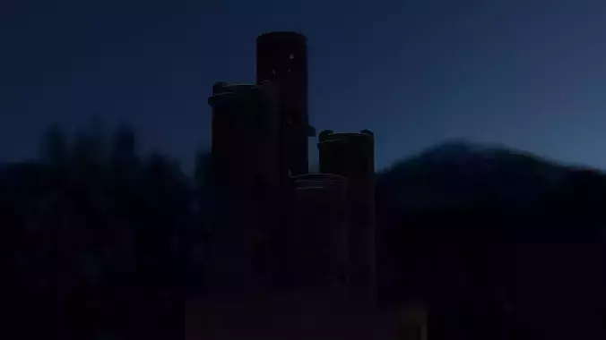 Low poly castle for video games