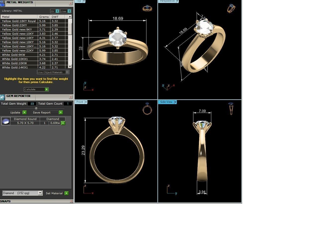 Solitaire Ring 3dm renders details 3D print model_3
