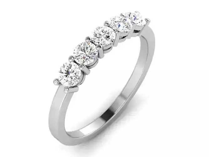 Solitaire Band Ring 3dm renders details 3D print model