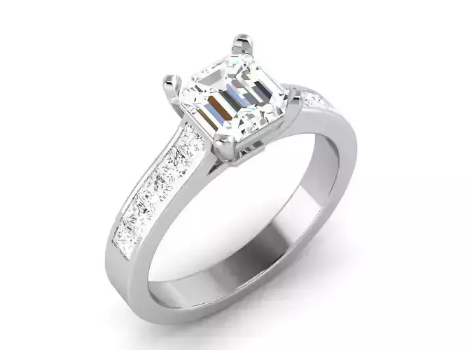 Solitaire Ring 3dm renders details
