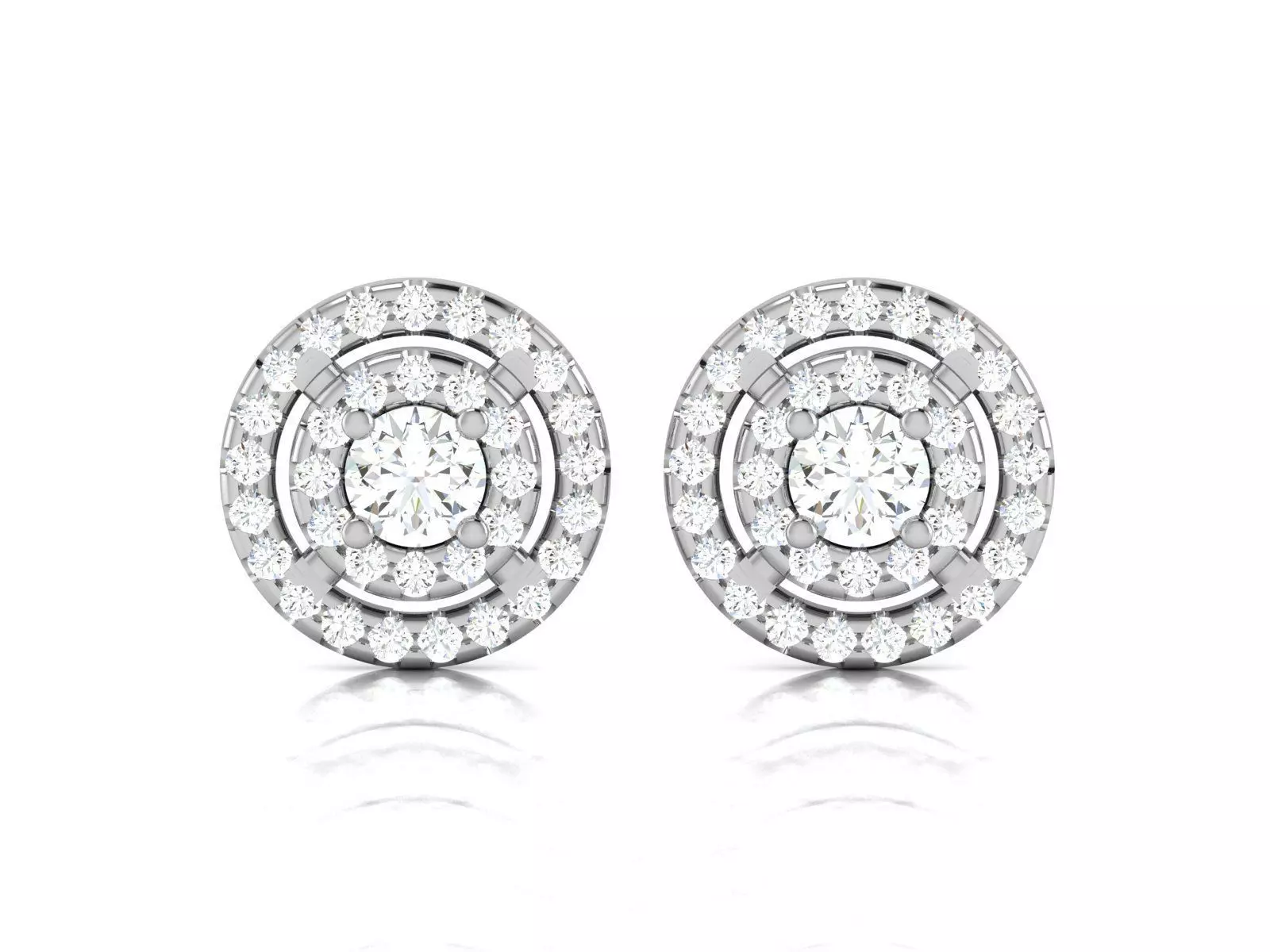 Solitaire Studs Earrings 3dm renders details 3D print model_0