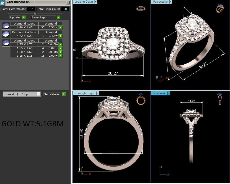 Solitaire Ring 3dm renders details 3D print model_3