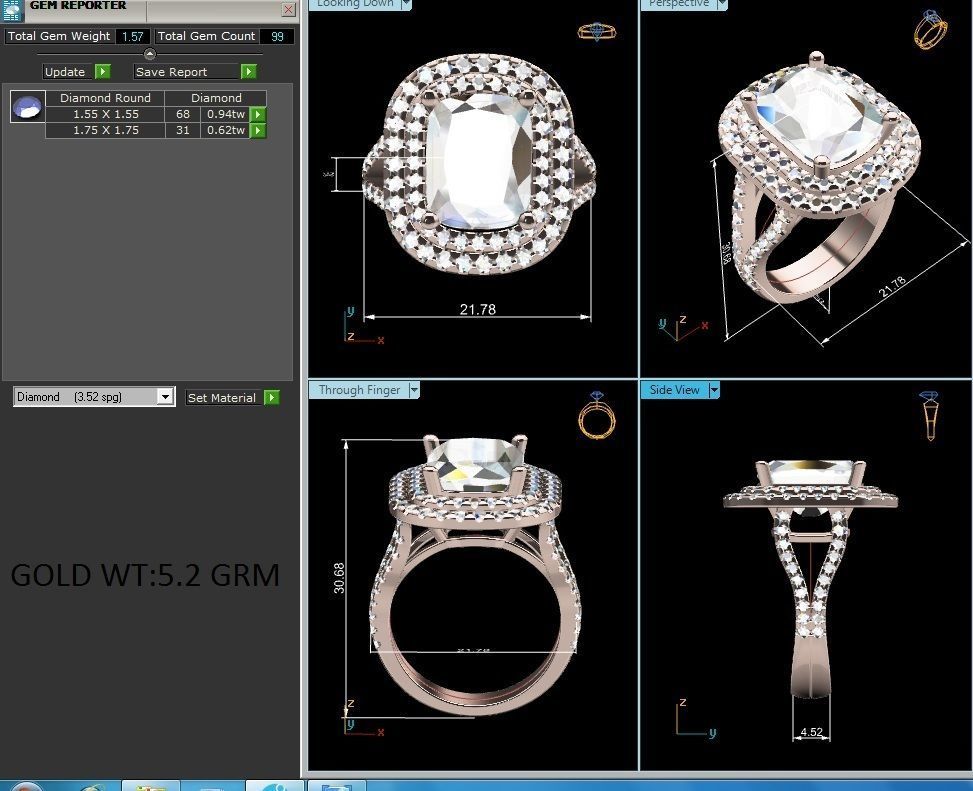 Solitaire Ring 3dm renders details 3D print model_3