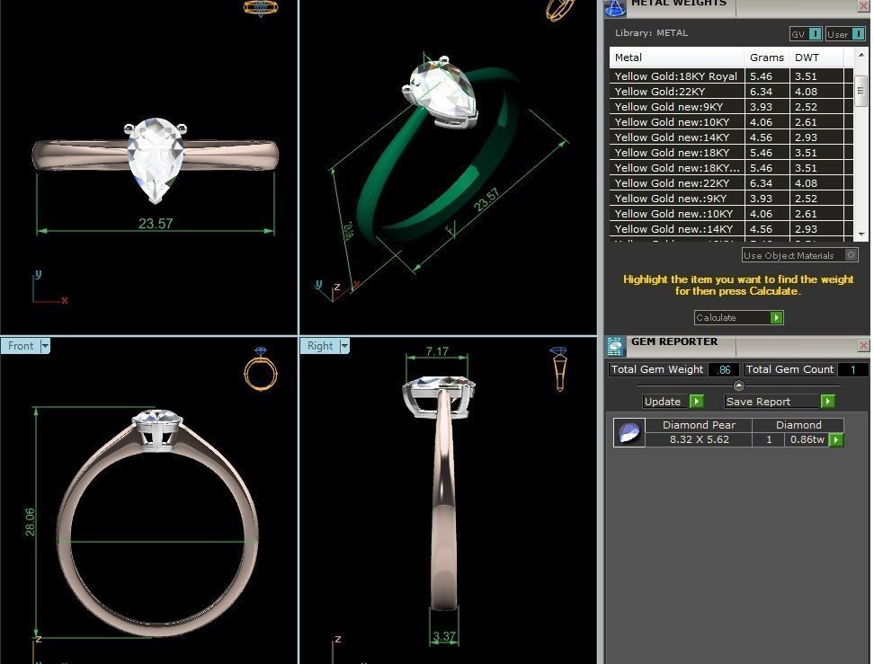 Solitaire Ring 3dm renders details 3D print model_3
