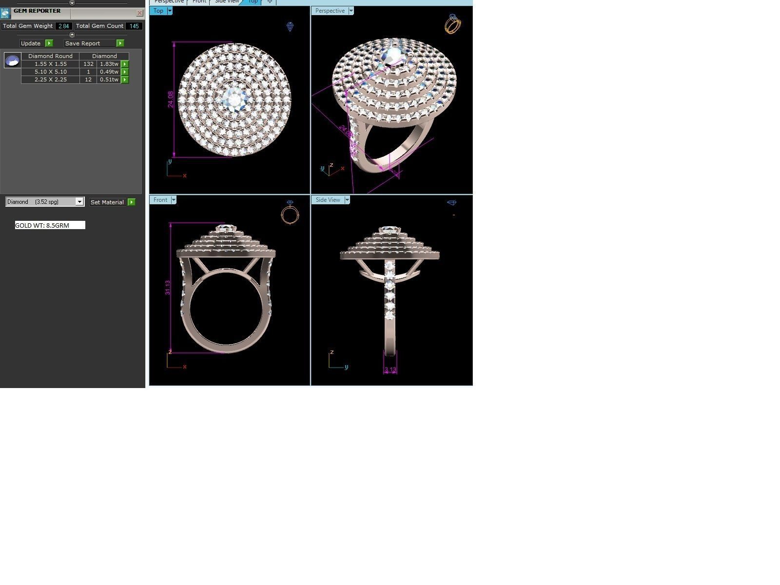 Solitaire Ring 3dm renders details 3D print model_3