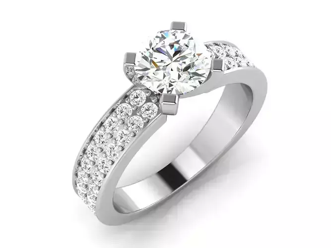 Solitaire Ring 3dm renders details