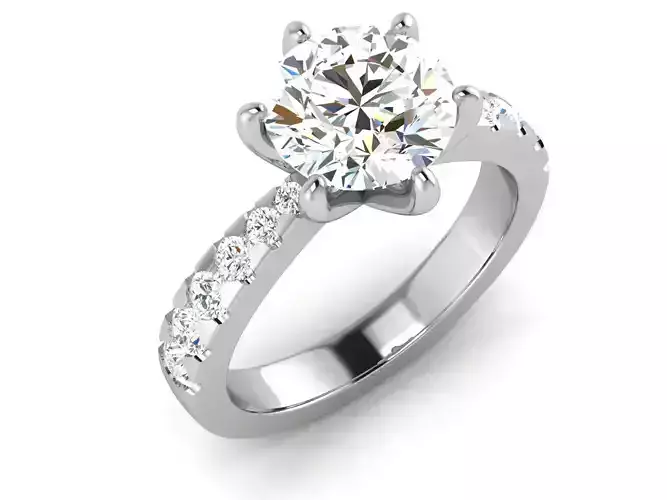 Solitaire Ring 3dm renders details