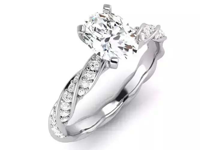 Solitaire Ring 3dm renders details