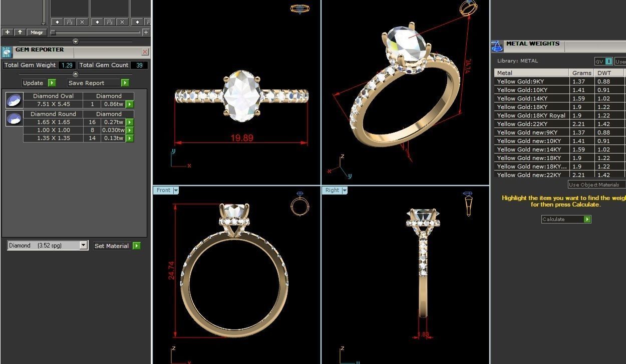 Solitaire Ring 3dm renders details 3D print model_3