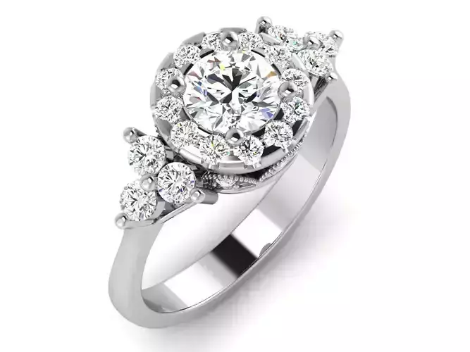 Solitaire Ring 3dm renders details 3D print model