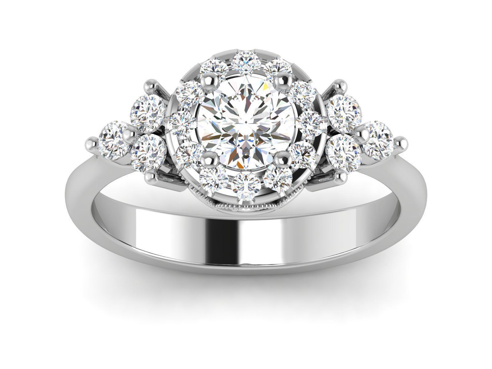 Solitaire Ring 3dm renders details 3D print model_2