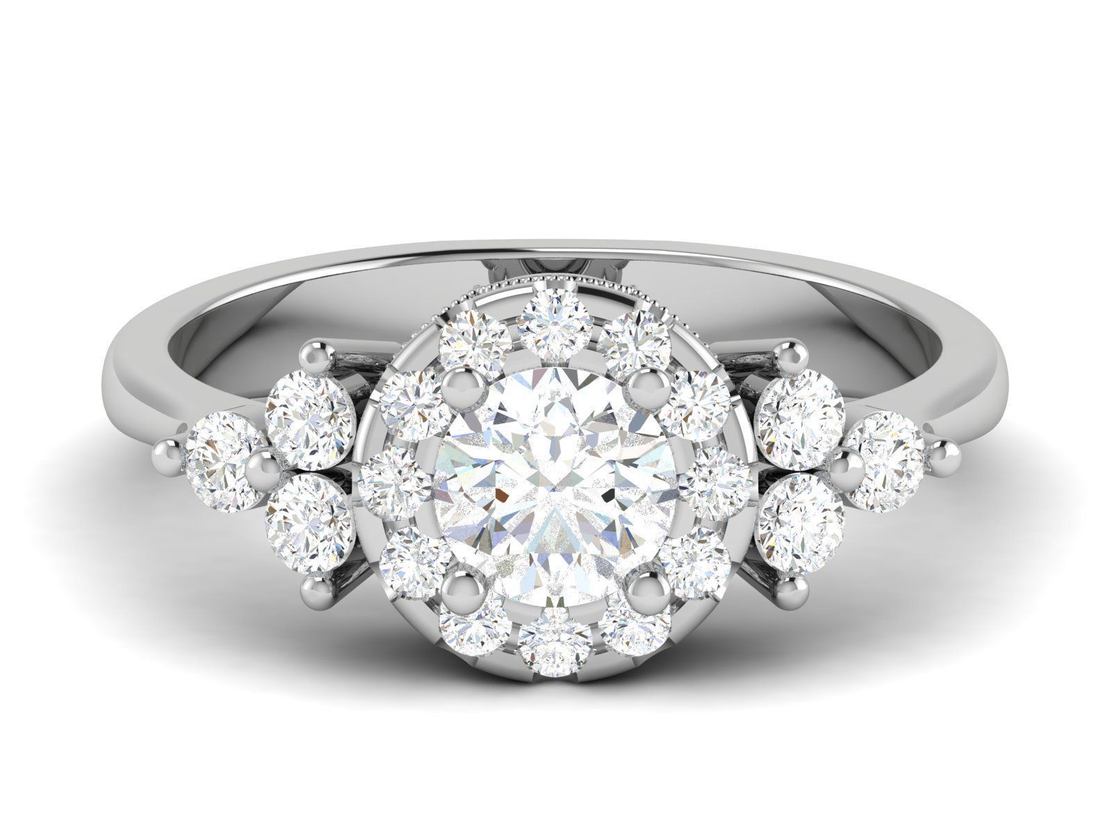 Solitaire Ring 3dm renders details 3D print model_1