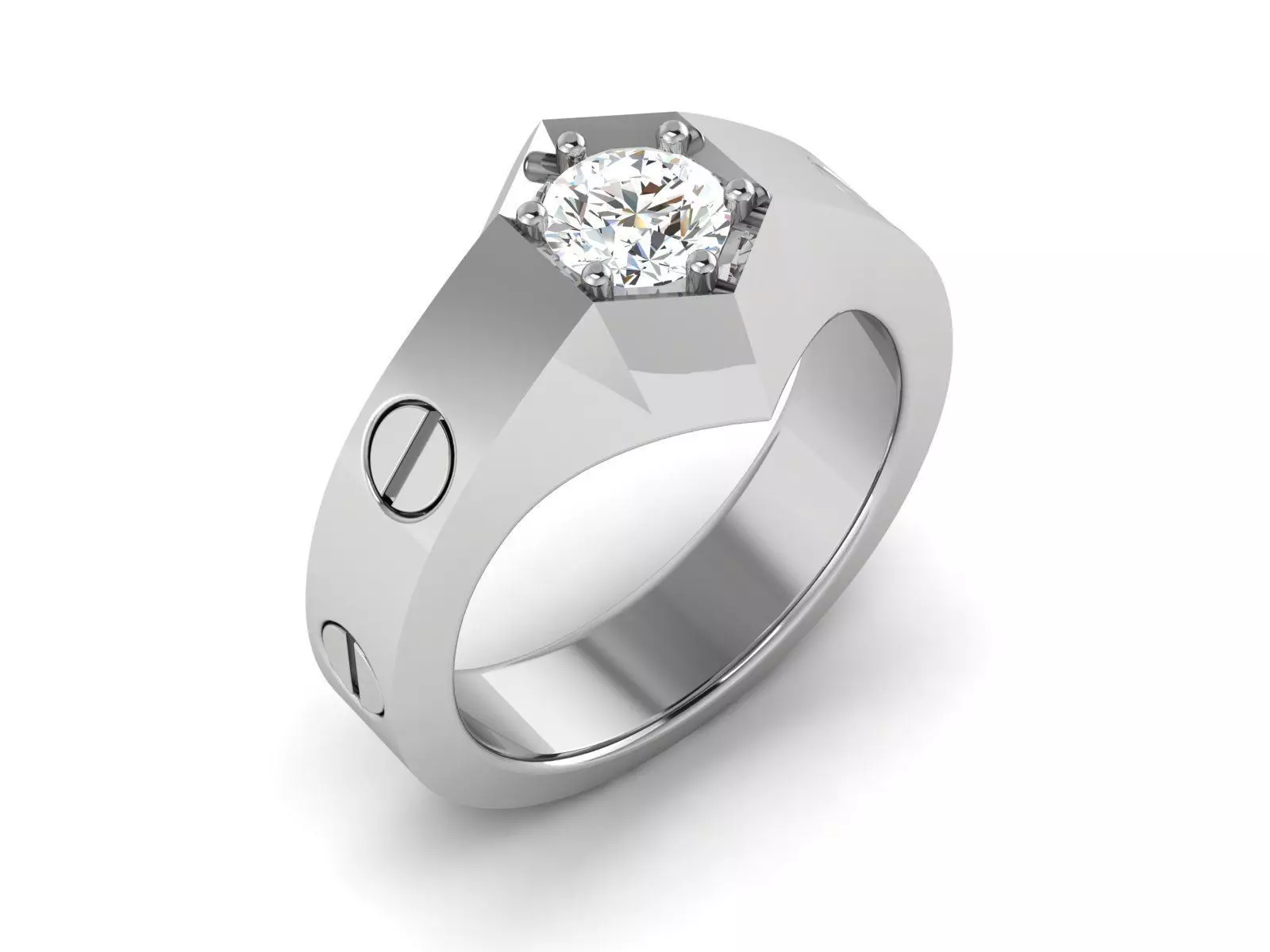Solitaire Ring 3dm renders details 3D print model_0