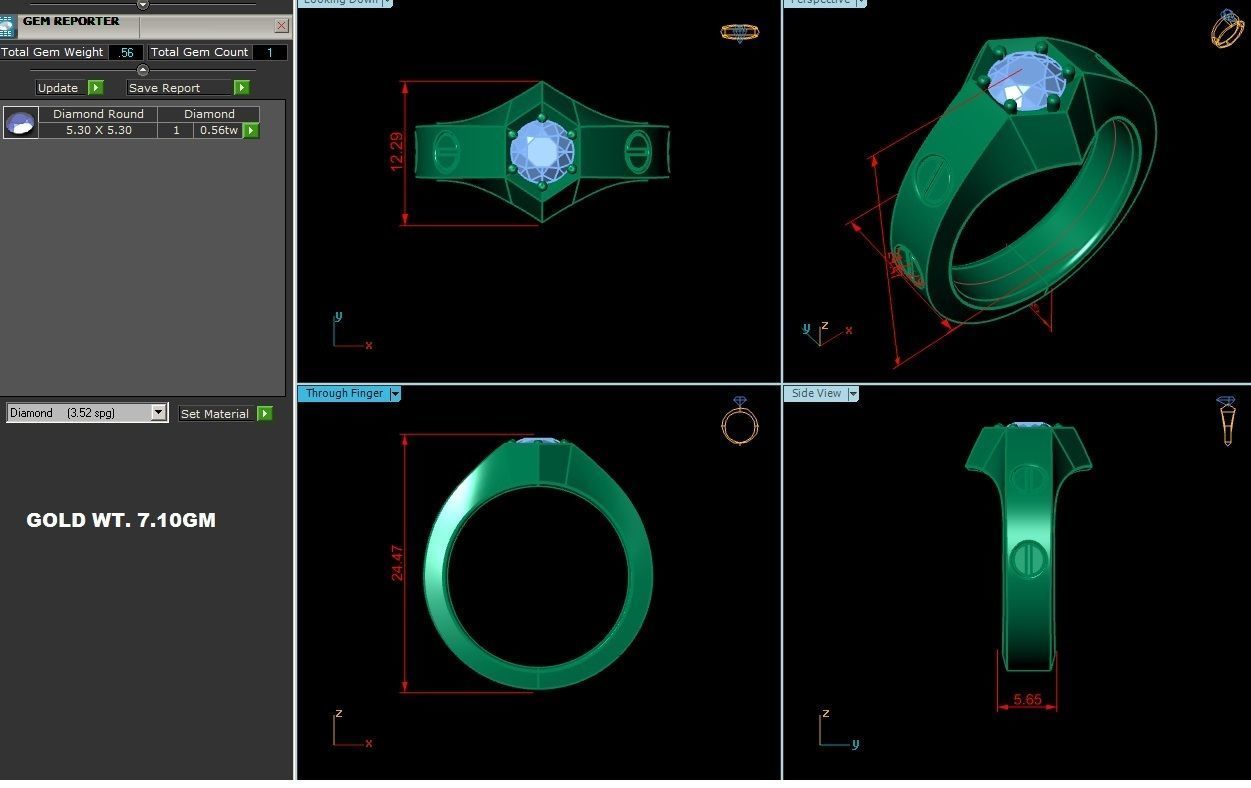 Solitaire Ring 3dm renders details 3D print model_3