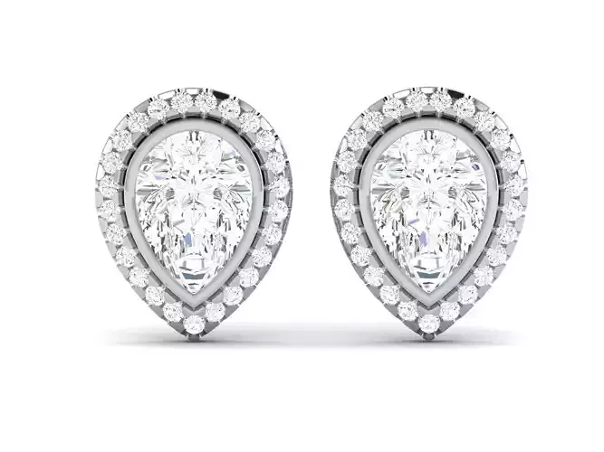 Solitaire Studs Earrings 3dm renders details