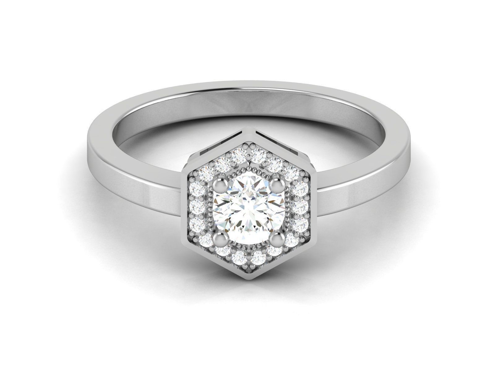 Solitaire Ring 3dm renders details 3D print model_1