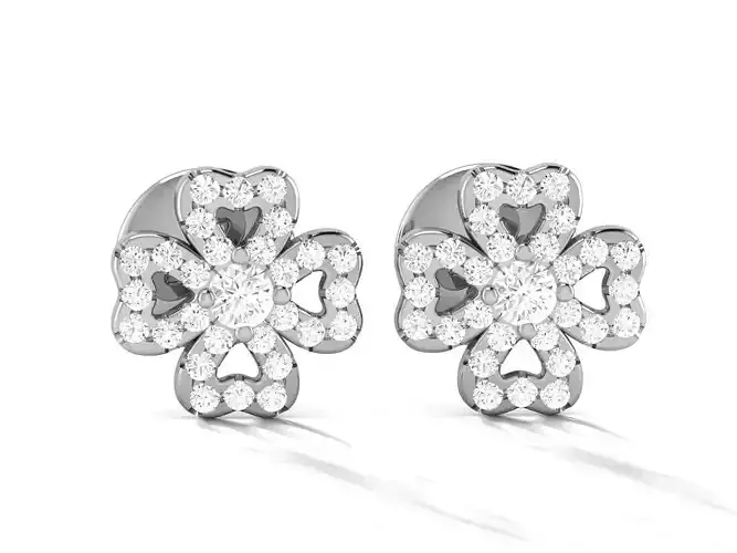 Solitaire Studs Earrings 3dm renders details