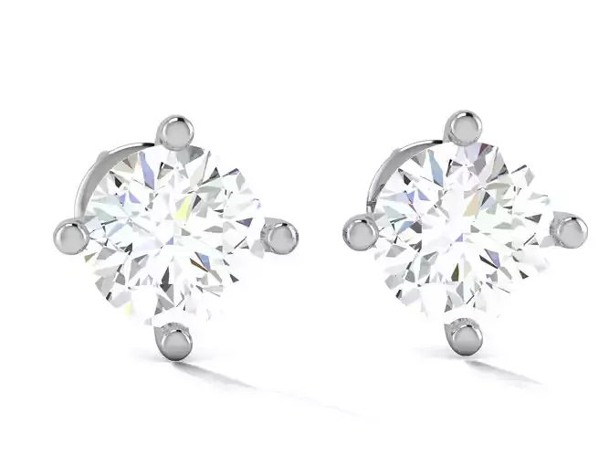 Solitaire Studs Earrings 3dm renders details