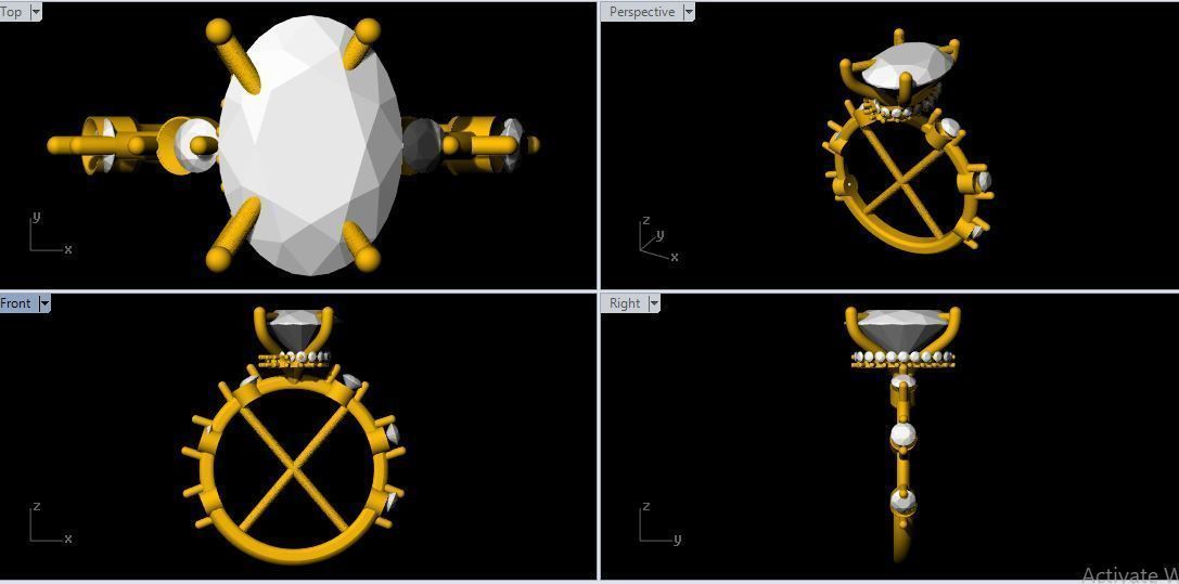 solitaire ring 3dm and stl file 3D print model_1