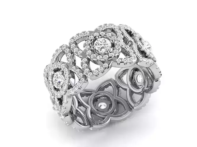 Solitaire Band Ring 3dm renders details 3D print model