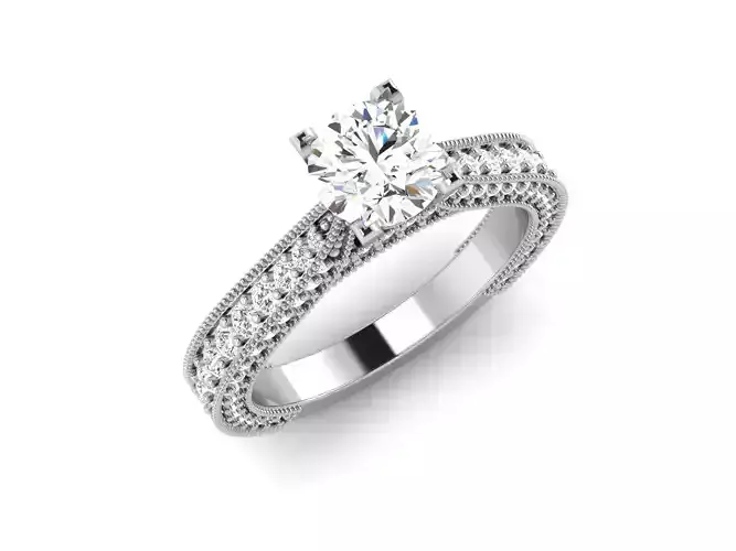 Solitaire Ring 3dm renders details