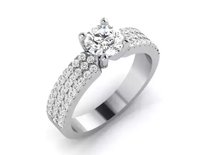 Solitaire Ring 3dm renders details