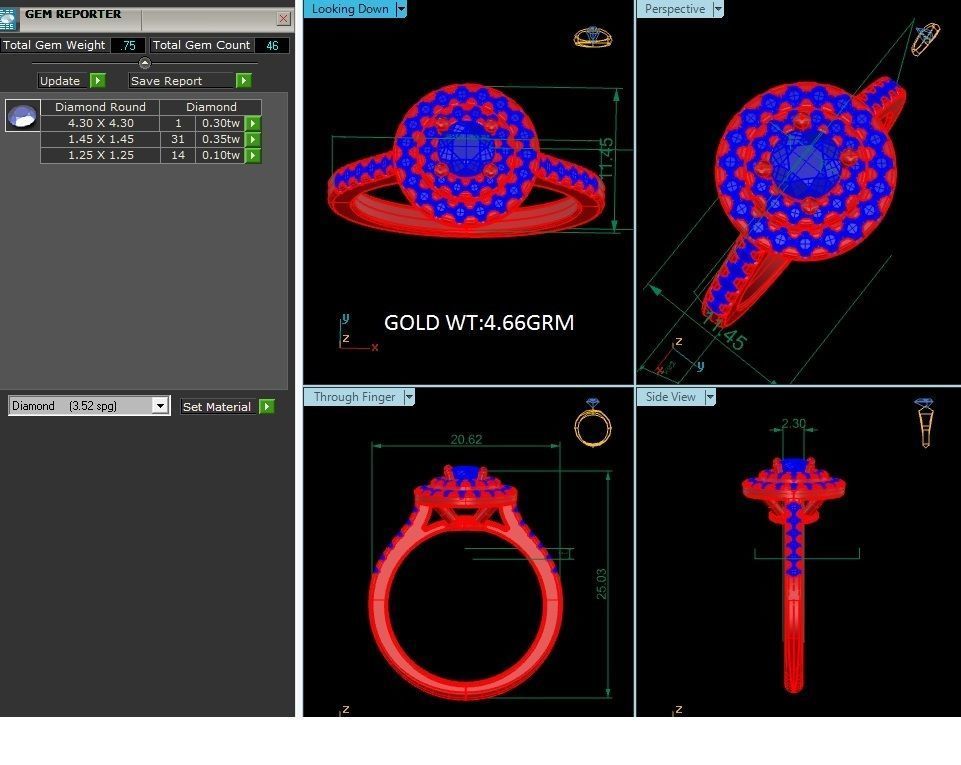 Solitaire Ring 3dm renders details 3D print model_3