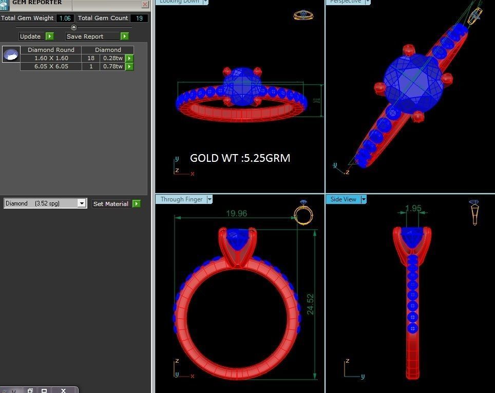 Solitaire Ring 3dm renders details 3D print model_3