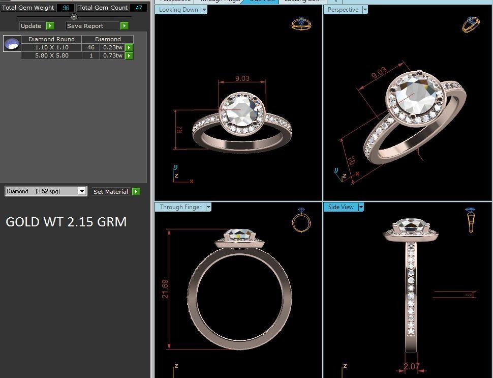 Solitaire Ring 3dm renders details 3D print model_3