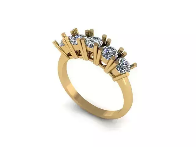 5 Stone Ring Solitaire Wedding Engagement Women Ring