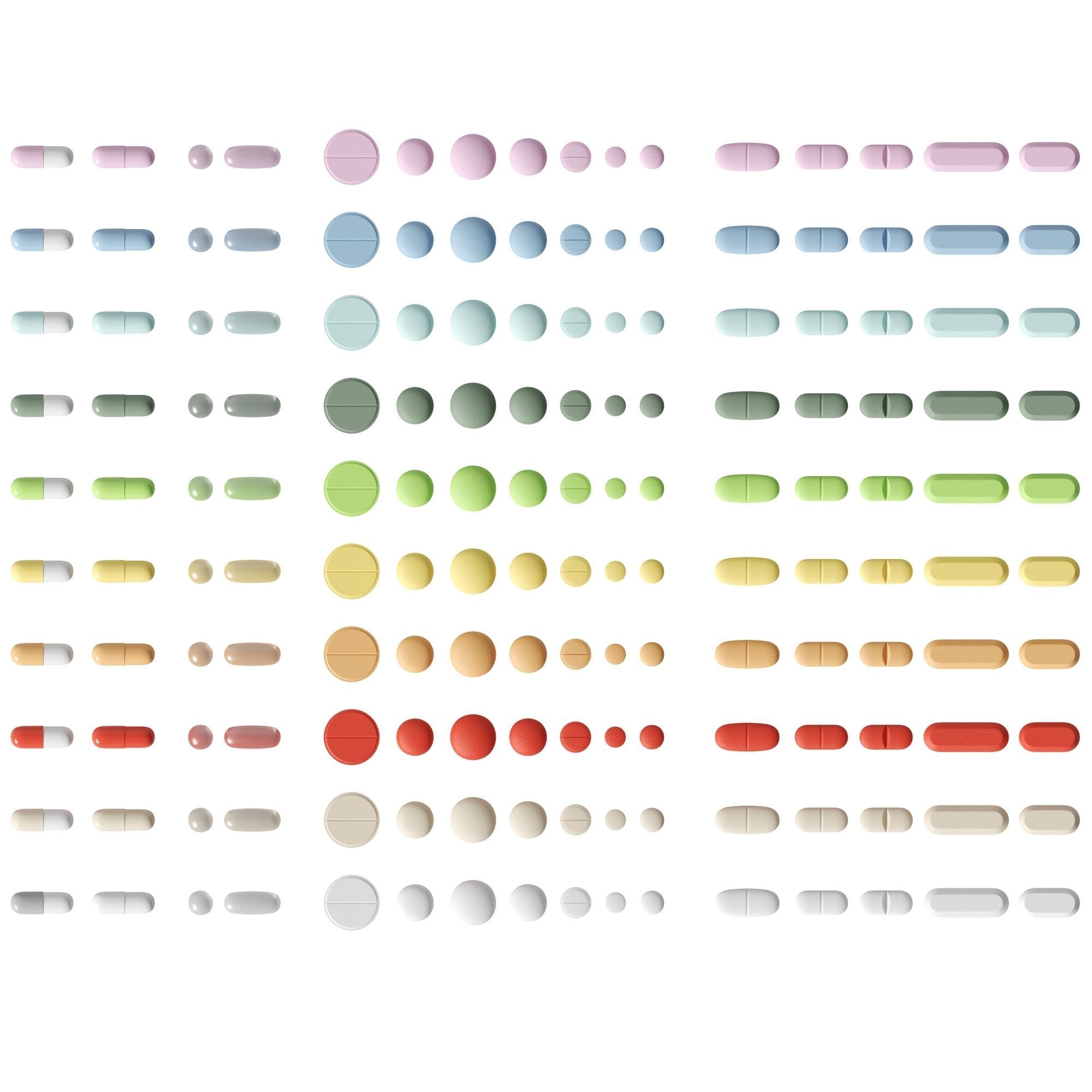 Pharmacy pills Low-poly 3D model_4