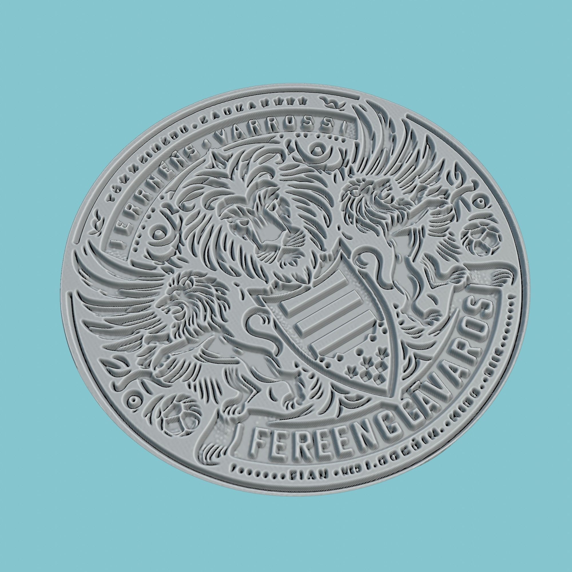Ferencvarosi TC Medallion Football 3D print model_3