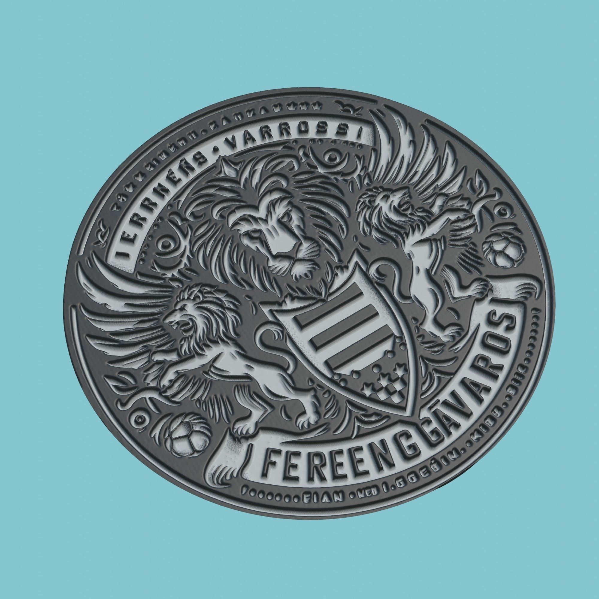 Ferencvarosi TC Medallion Football 3D print model_1