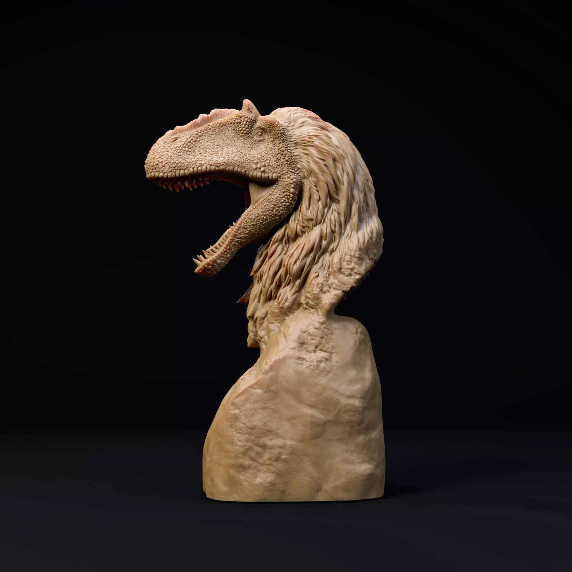 Yutyrannus Huali bust - pre supported 3D print model_0