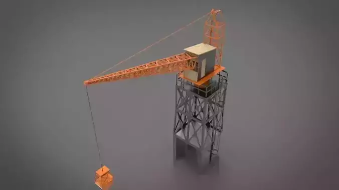 Industrial and port crane Low-poly 3D model