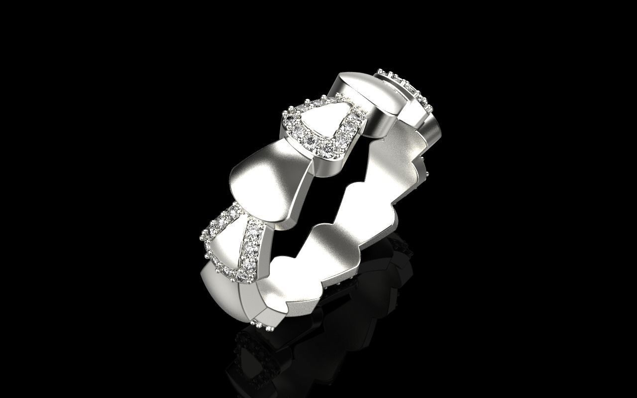 Serpenti collection ring with gems model 896 3D print model_17