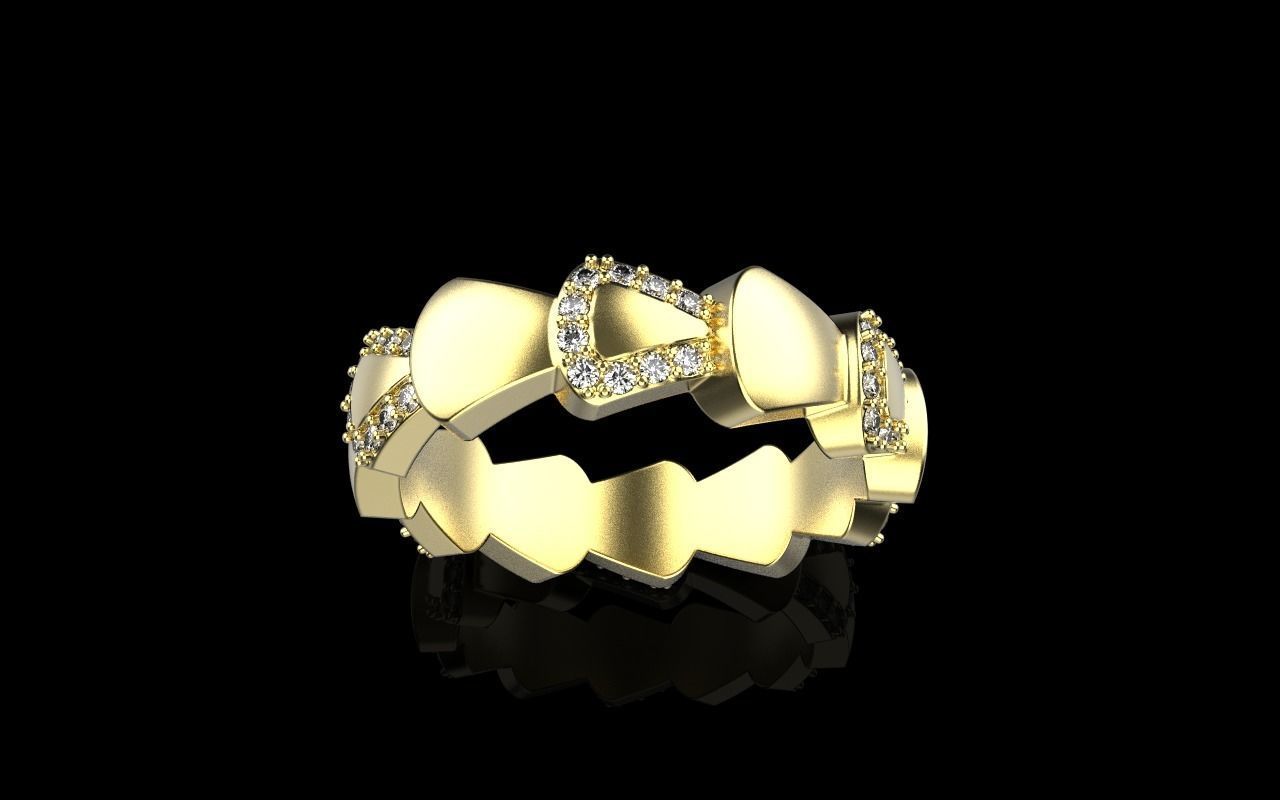 Serpenti collection ring with gems model 896 3D print model_20
