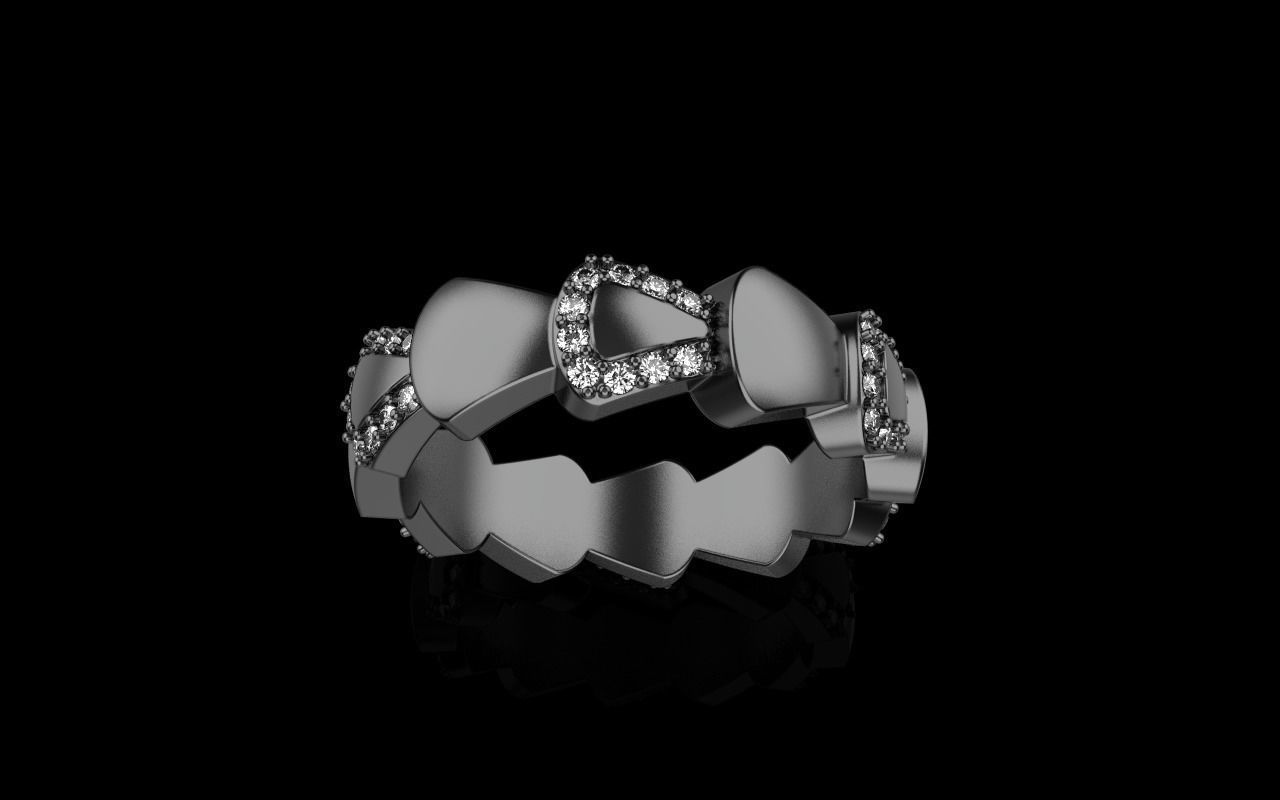 Serpenti collection ring with gems model 896 3D print model_22