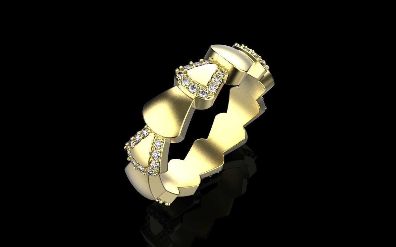 Serpenti collection ring with gems model 896 3D print model_14