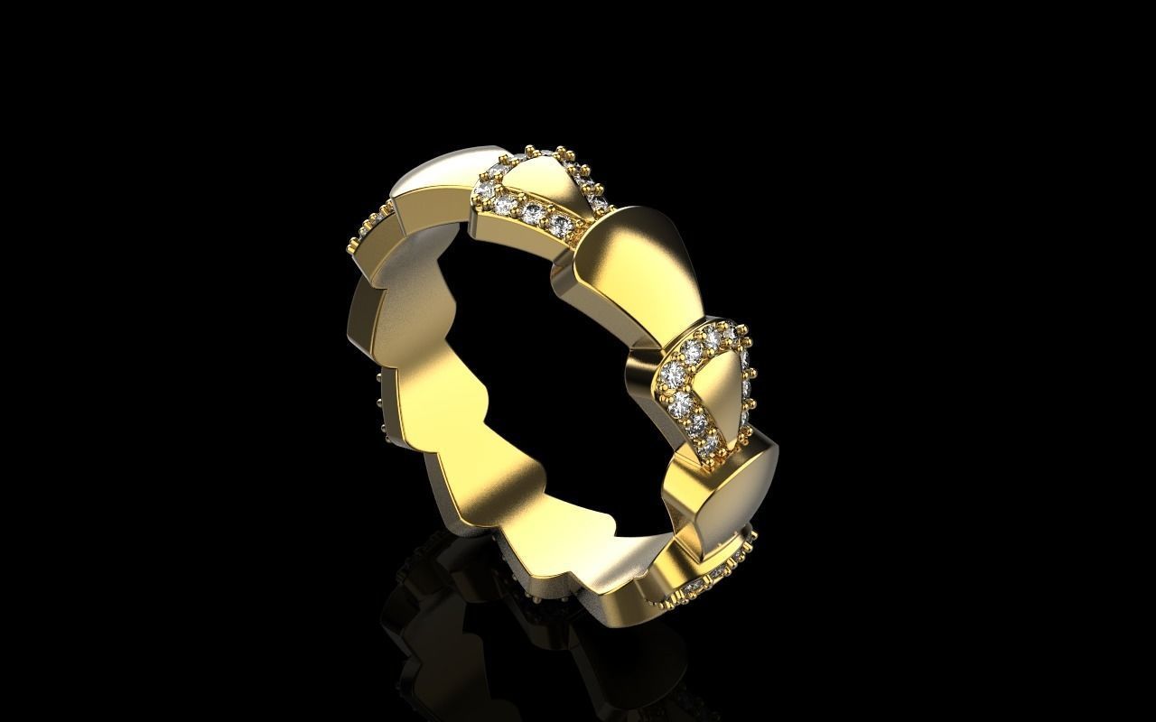 Serpenti collection ring with gems model 896 3D print model_30